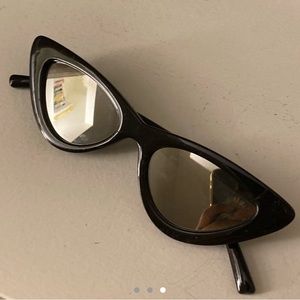 Black and silver cat eye sunglasses